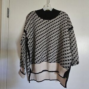Vici Black and Cream Patterned Sweater